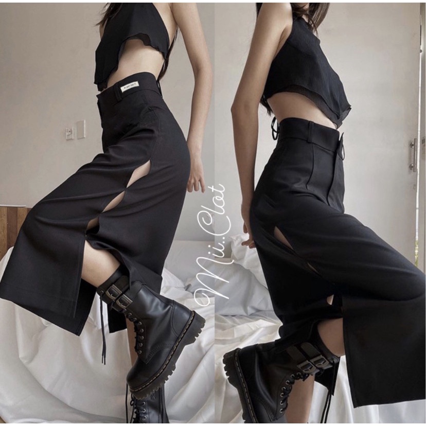 Chân Váy Dài Xẻ Tà Tôn Dáng - CV02