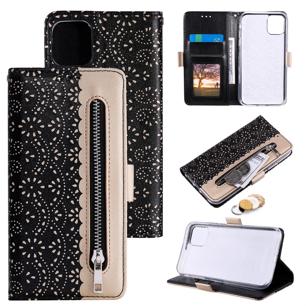 Bao Da Điện Thoại Dạng Ví Có Khóa Kéo Và Ngăn Đựng Thẻ Họa Tiết Hoa Lãng Mạn Cho Samsung Galaxy S22 S21 Plus Ultra FE S22Ultra S21FE