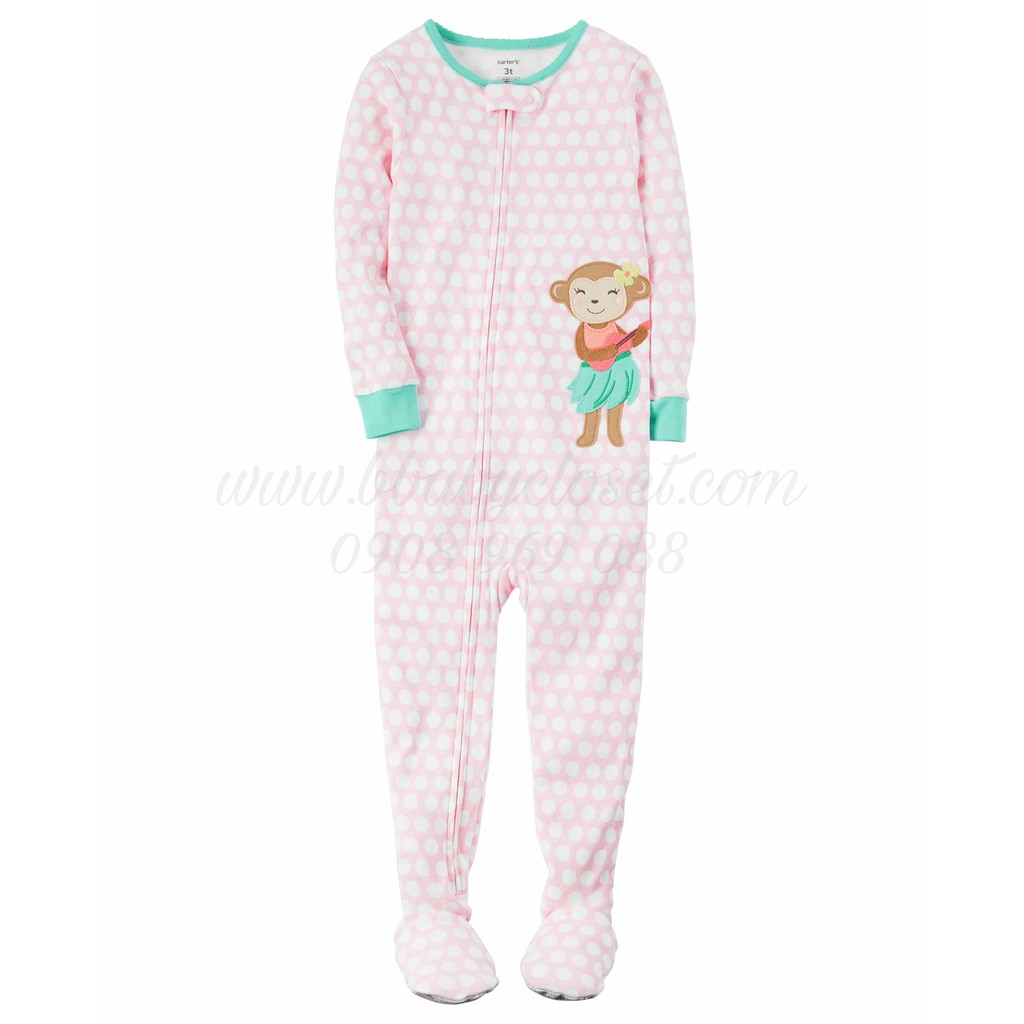 Bodysuit bé gái Pink Monkey (3M-24M) Chính Hãng Carter's Mỹ