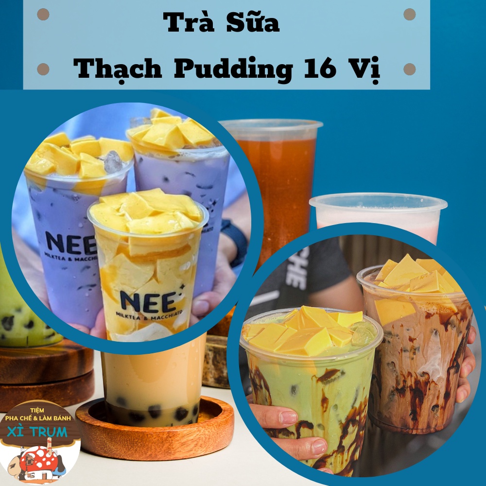 Set 6 Cốc Lớn 350ML Trà Sữa Pudding Loại Ngon 16 Vị Gồm Hồng Trà, Thái Xanh, Thái Đỏ, Trà Nhài...CỰC HOT Từ XITRUM