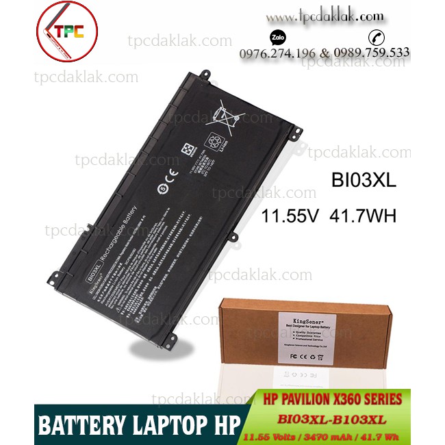 PIN LAPTOP HP PAVILION 14-AX, X360 , 13-U, 11-U, M3-U, BI03XL, ON03XL | BATTERY LAPTOP HP BI03XL