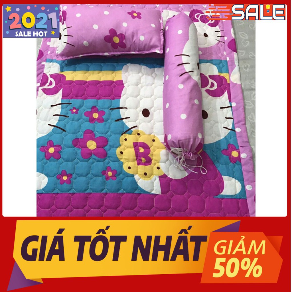 Set chăn hè kèm gối cho bé yêu hình kitty hoa