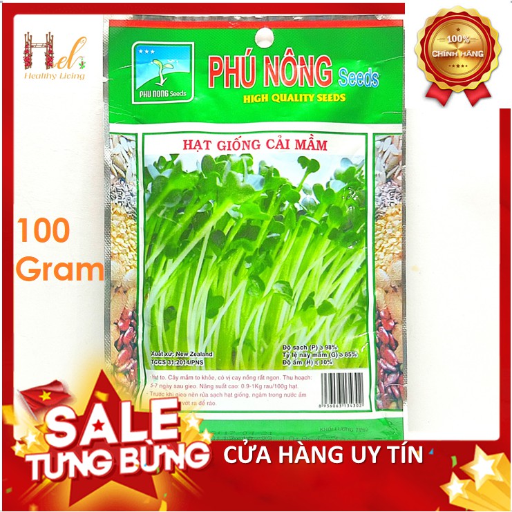 PN - Hạt Giống Rau Mầm Cải Ngọt 30Gr Giàu Dinh Dưỡng - Trồng Rau Xanh Rau Sạch Bằng Đất Sạch, Mùn Dừa, Phân Hữu Cơ