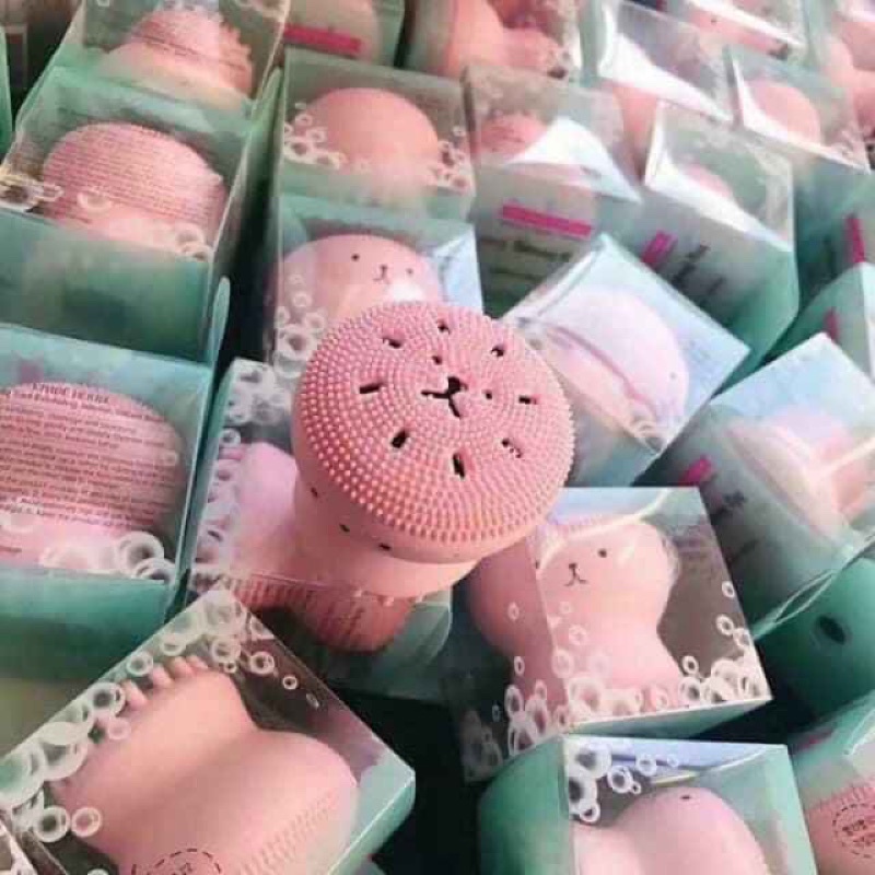 Cọ Rửa Mặt Bạch Tuộc Có Hộp Tiện Lợi