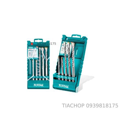 Bộ mũi khoan bê tông đầu gài SDS 5 chi tiết Total TAC190501