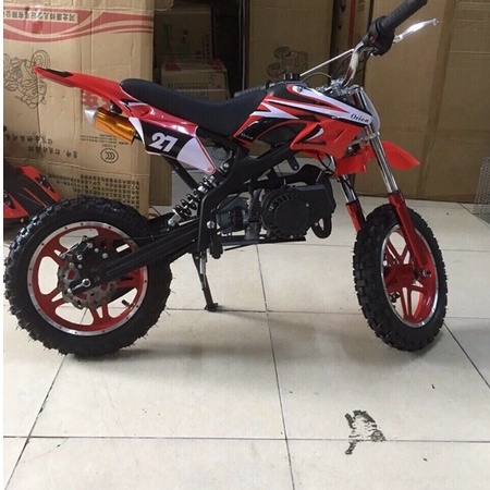 Xe máy cào cào mini 50cc bản 2021- 2 thì-Bản bánh To - Giật nổ, Nhiên liệu xăng pha nhớt