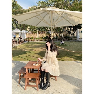 Đầm babydoll voan cổ nơ (ảnh thật)