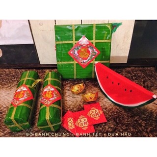 Mô hình bánh chưng , bánh tét, dưa hấu trang trí tết