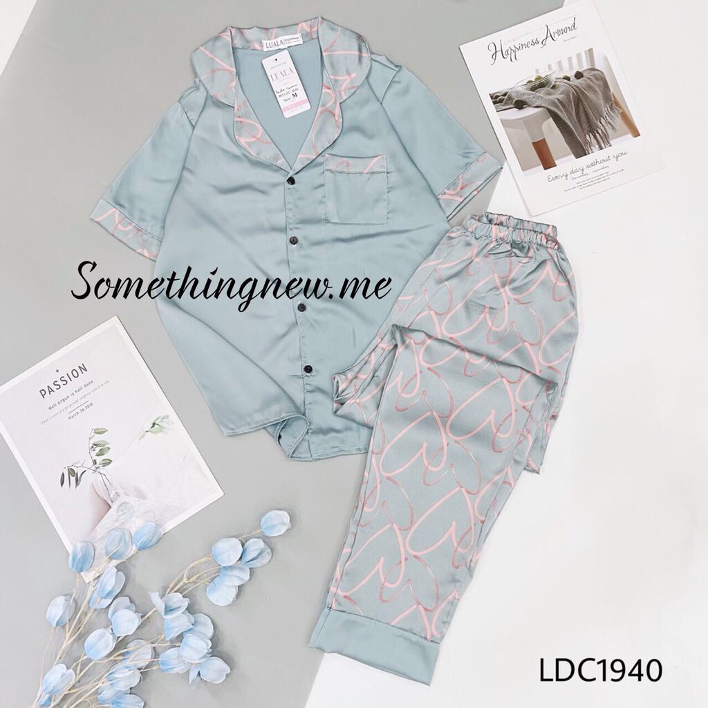 Đồ ngủ nữ pijama satin mặc ở nhà mát mịn