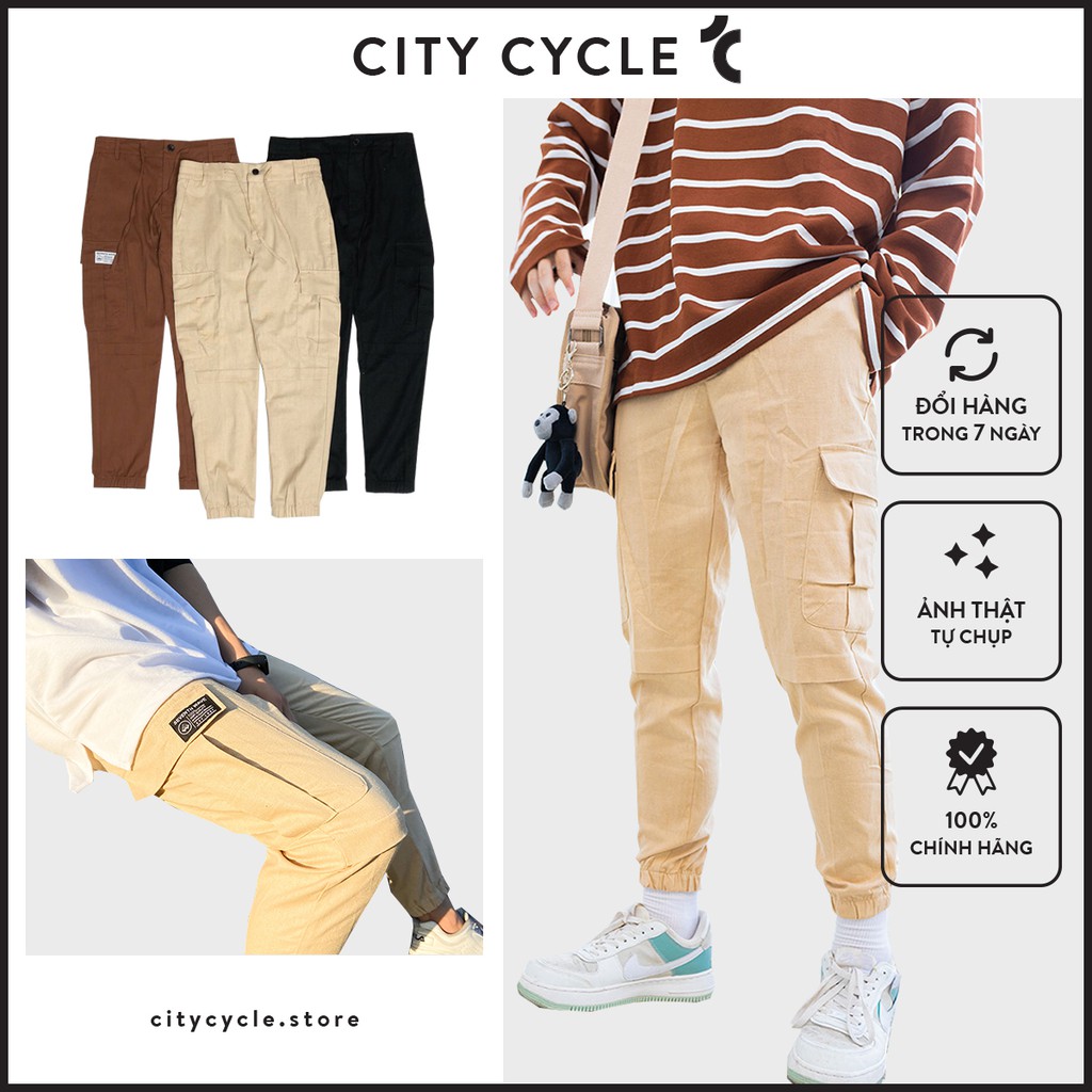 Quần jogger nam nữ Đũi Seven City Cycle quần vải đũi nam Unisex túi hộp Local Brand