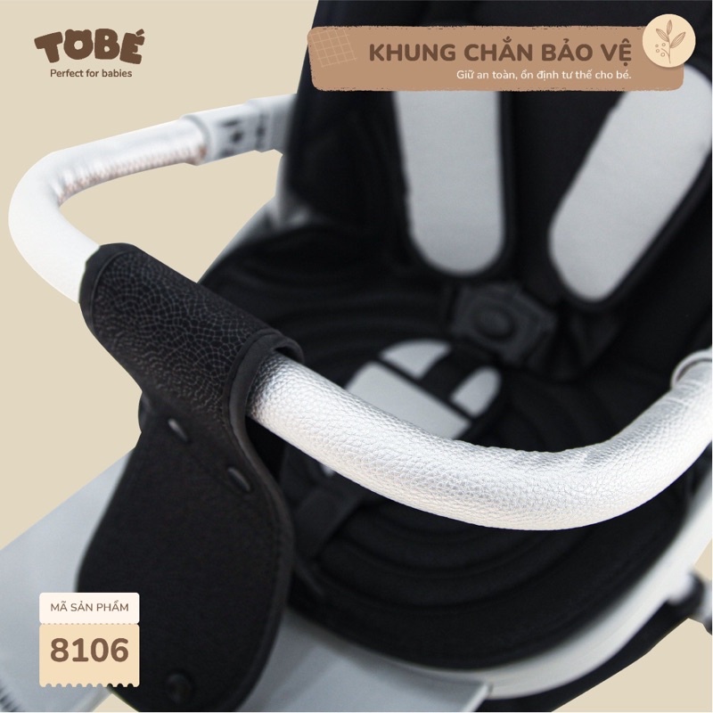 Xe đẩy gấp gọn Rico Plus, ghế ngả 3 chế độ, xoay 360 độ kèm mái che