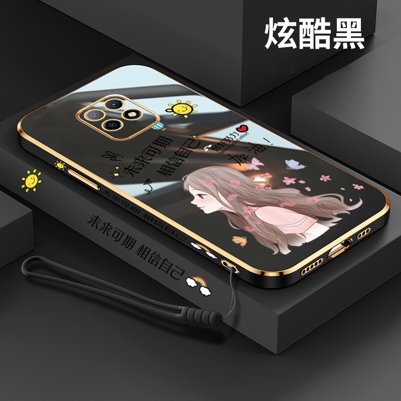 Ốp điện thoại QIANZI silicon mềm in hình cô gái có dây đeo cho Xiaomi Redmi Note8 Note9 Note9 Pro 9S Note10 Note10 Pro