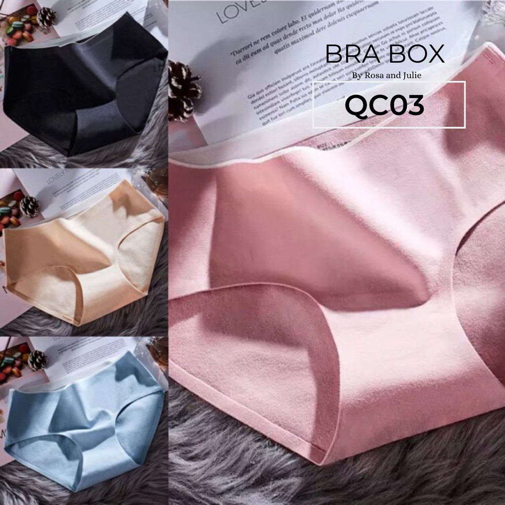 Quần lót nữ ép viền, quần lót cotton không đường may QC03 BRABOX