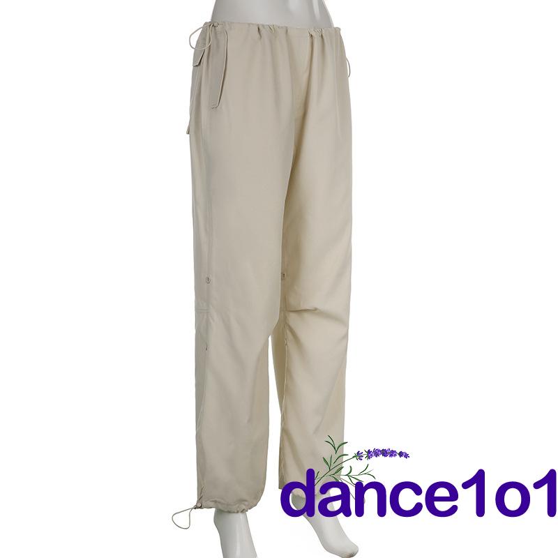 Quần Dài Lưng Cao Màu Trơn Khiêu Vũ1O1-Y2k Thời Trang Xuân Thu Cho Nữ