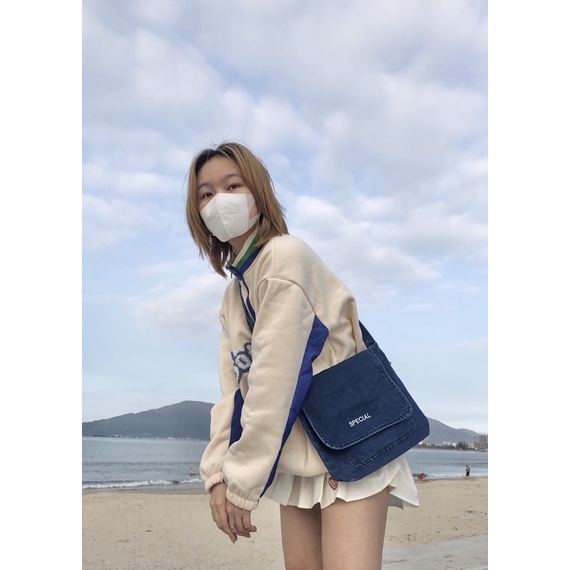 Túi bì thư jean denim size trung nhỏ Special