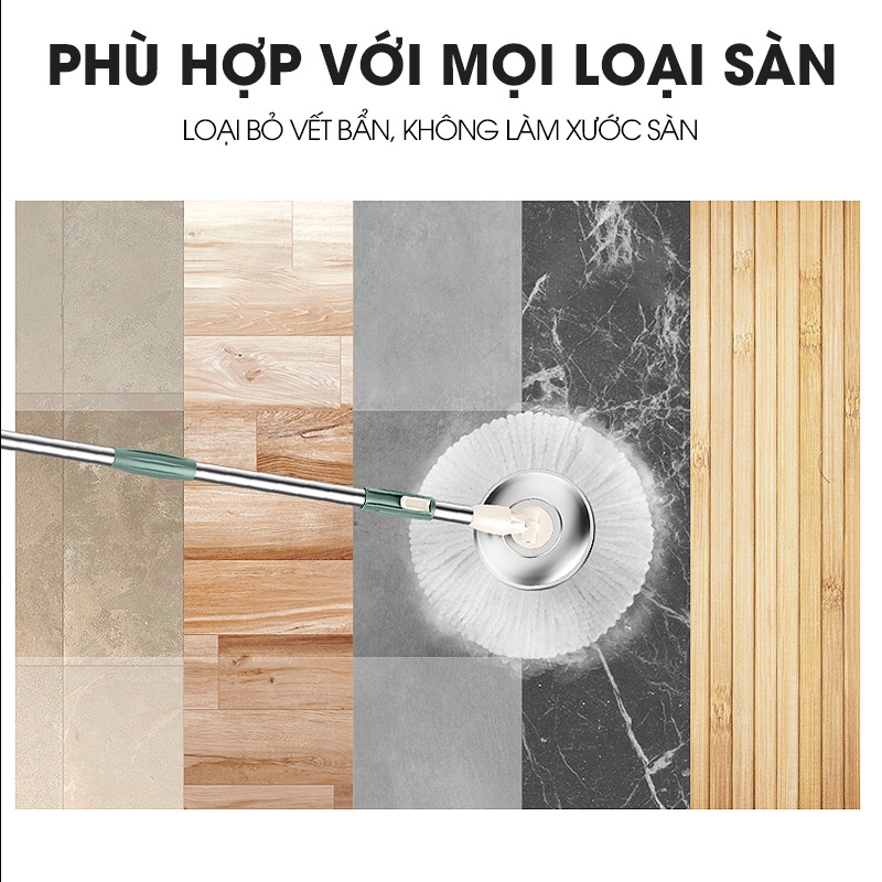 Bộ Cây Lau Nhà Cao Cấp Xoay 360 Độ SAMONO SCM003 2 Ngăn Chứa - Lau Khô Lau Ướt Thông Minh - Hàng Chính Hãng