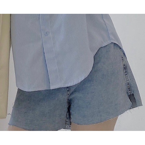 [ Miều ] Quần Short Jeans dáng xuông xẻ bên hông (mã 2025)