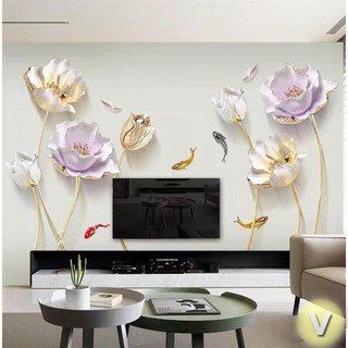 Decal dán tường Hoa sứ trắng
