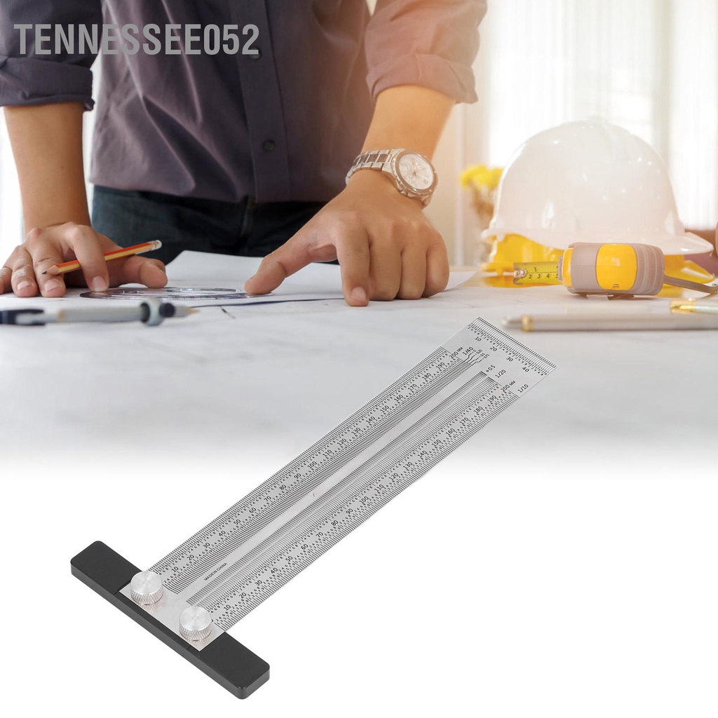 Hàng Sẵn Thước đánh dấu đục lỗ dạng chữ T chuyên nghiệp tiện dụng dành cho thợ mộc【Tennessee052】