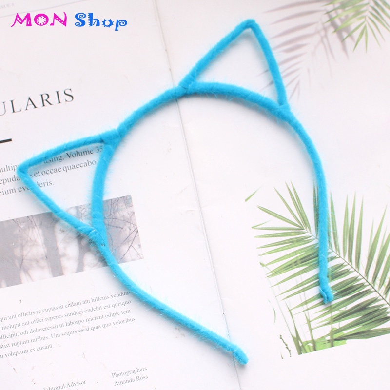 Cài tóc bờm tóc nữ tai mèo lông nhung dễ thương phong cách Hàn Quốc quà tặng thời trang