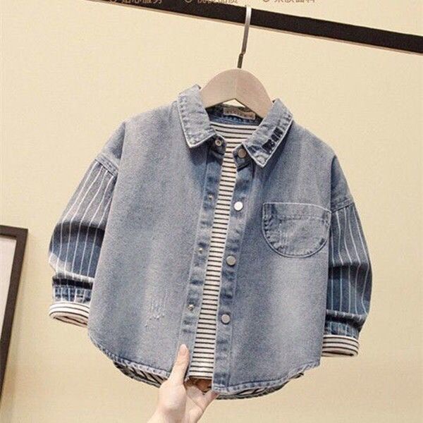 Áo khoác denim phong cách xuân thu Hàn Quốc cho bé trai