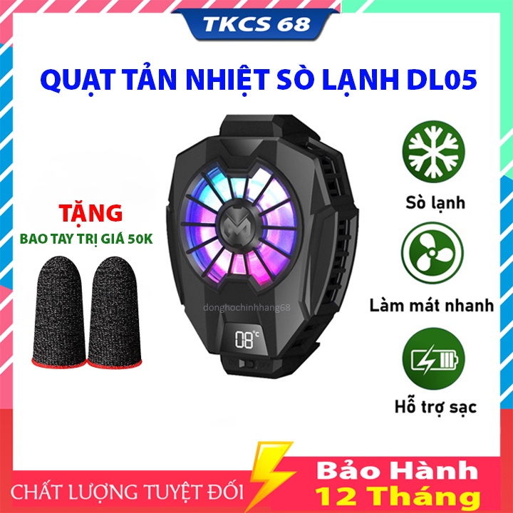 Quạt Tản Nhiệt Điện Thoại Sò Lạnh MEMO DL05 Chơi PUBG FF ROS Siêu Lạnh, Hiển Thị Nhiệt Độ, LED RGB, Kẹp 2 Chiều Cao Cấp
