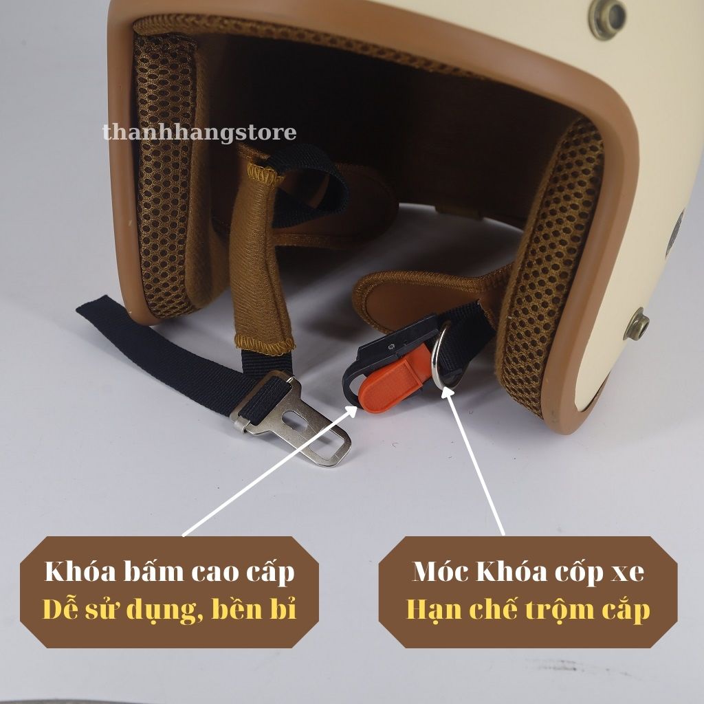 Mũ bảo hiểm 3/4 classic SRT thoáng khí