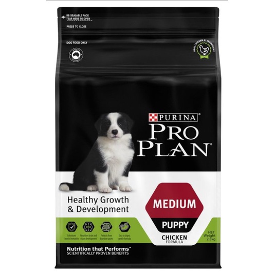 Hạt Cao Cấp Purina Pro Plan Medium Puppy Chicken 2,5kg - vị thịt Gà