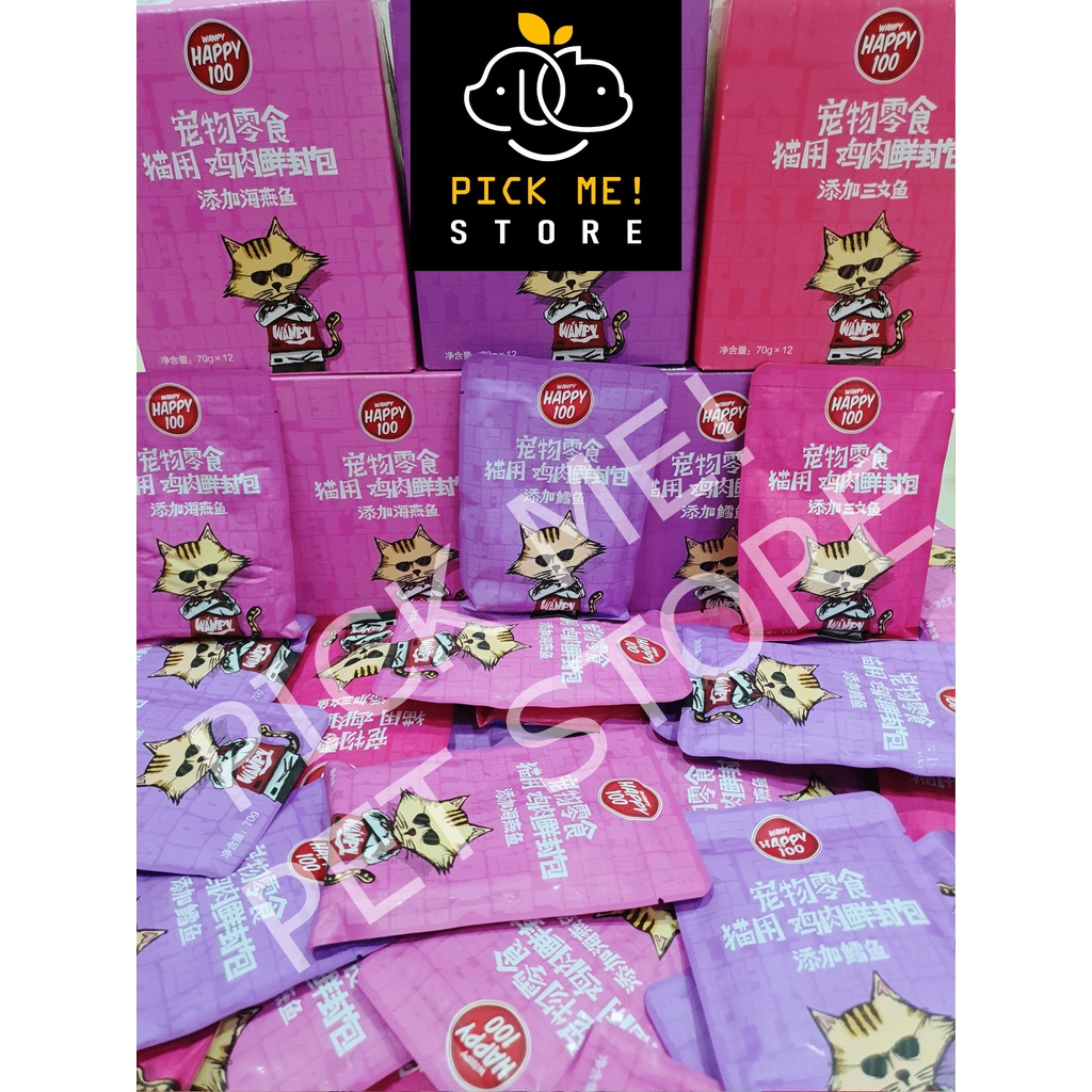 Pate Wanpy Happy 100 Cho Mèo Mọi Lứa Tuổi 70g