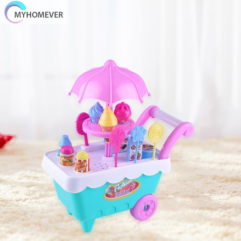 Pop It Fidget Đồ chơi Small Ice Cream Carts Girl Mini Candy Cart Shop Pretend Play Children Đồ chơis