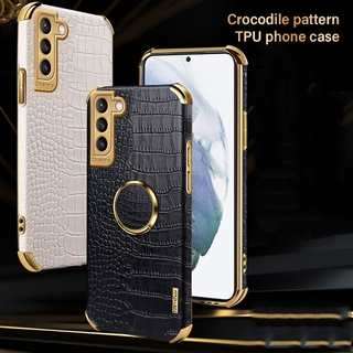 FREE - Four-corner Anti-drop Crocodile Pattern TPU Shell with Ring Buckle for Samsung Galaxy S21 S21 Plus S21 Ultra S20 S20 Plus S20 Ultra S20 FE 4G/5G