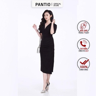 Fdc92565 - đầm công sở ngắn tay dáng ôm - pantio