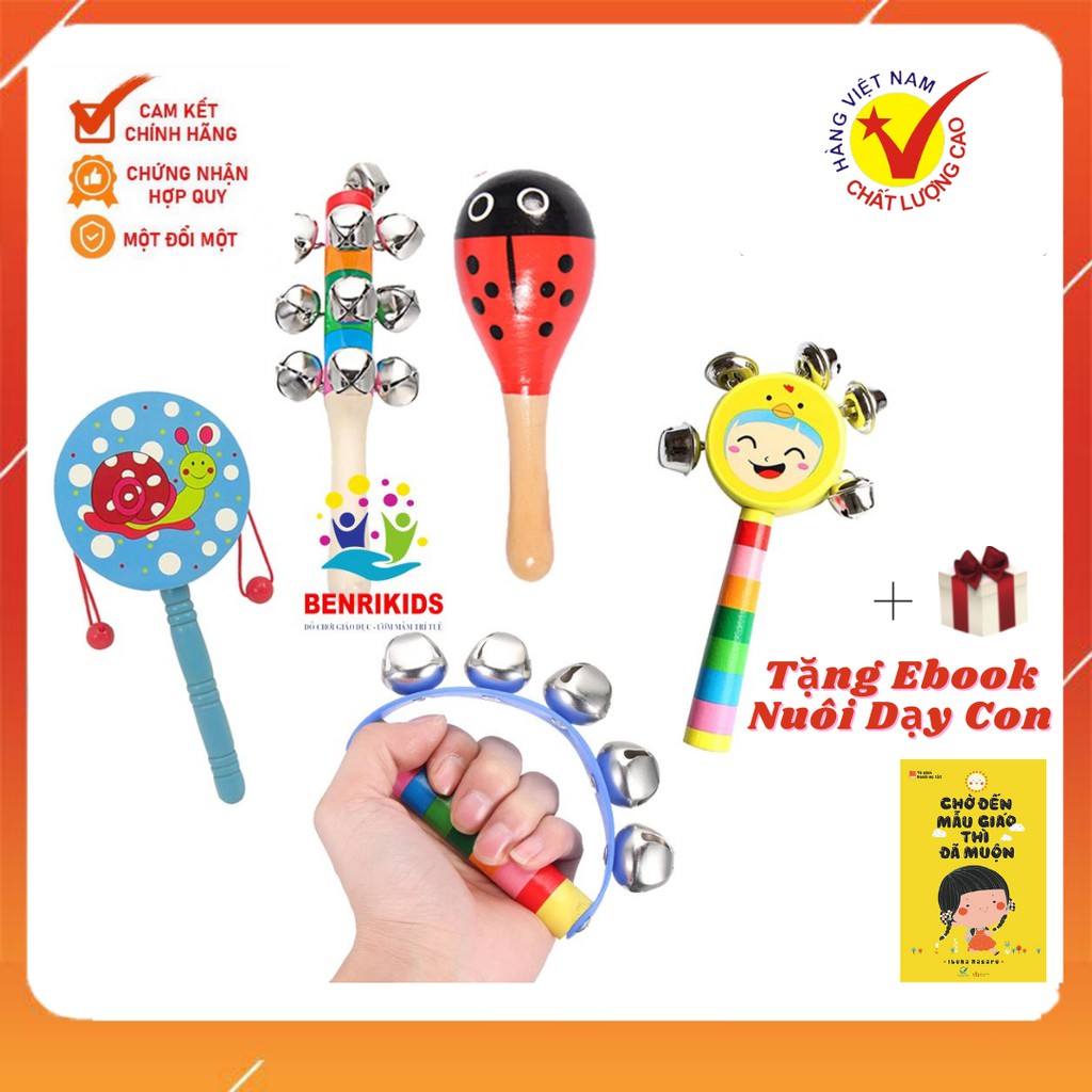 COMBO 5 Món Đồ Chơi Cầm Tay Sơ Sinh Phát Âm Thanh Vui Tai,Rèn Luyện Cơ Tay,Thị Giác Và Thính Giác Cho Bé