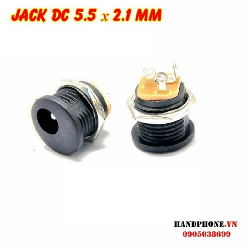 Combo 100 cái Jack nguồn DC Cái DC 5.5 x 2.1mm DC-022 ren vặn cố định