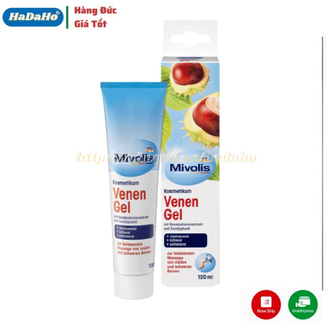 Gel bôi giãn tĩnh mạch Venen Gel Das Gesunde Plus Mivolis 100ml, hàng  Đức