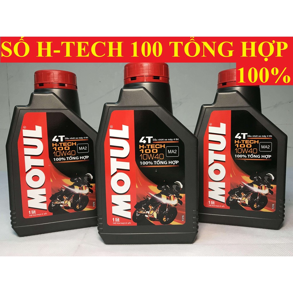 Nhớt Xe Số Motul H-Tech 100 10W40 1L 100% Tổng Hợp