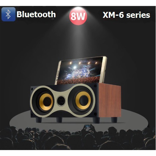 Loa Bluetooth bằng gỗ XM-6 hifi siêu bass (FM,SD card,USB,Audio)