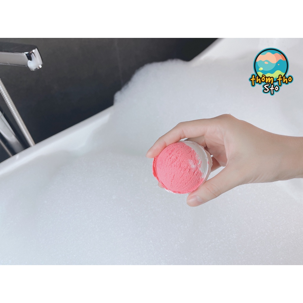 Viên kem tạo bọt bồn tắm bồng bềnh hương HOA HỒNG nhiều bọt mềm da, bubble scoop, 80, 160, 240 gram