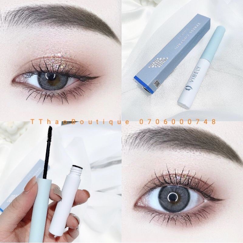 Mascara Vibely Sợi Siêu Mảnh Tự Nhiên vỏ Trắng