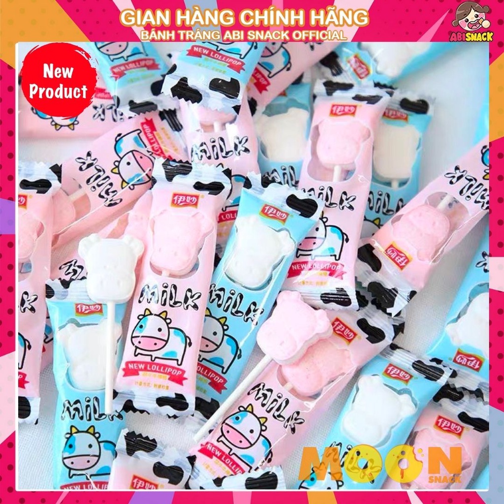 300g Kẹo Cây Cứng Vị Sữa và Dâu Milk Candy kẹo que trẻ em ngon ngon đóng gói túi zip sạch đẹp