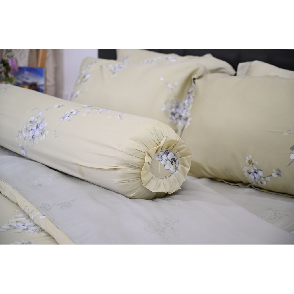 Bộ 5 món drap, áo gối NIN Tencel 800 - màu vàng nhạt Audora (không kèm mền)