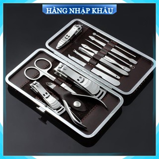 [Bảo hành - 1 Đổi 1]  Dụng cụ làm nail, móng 12 món tại nhà kiềm kìm kéo cắt lông mũi lấy ráy tai bộ bấm khóe