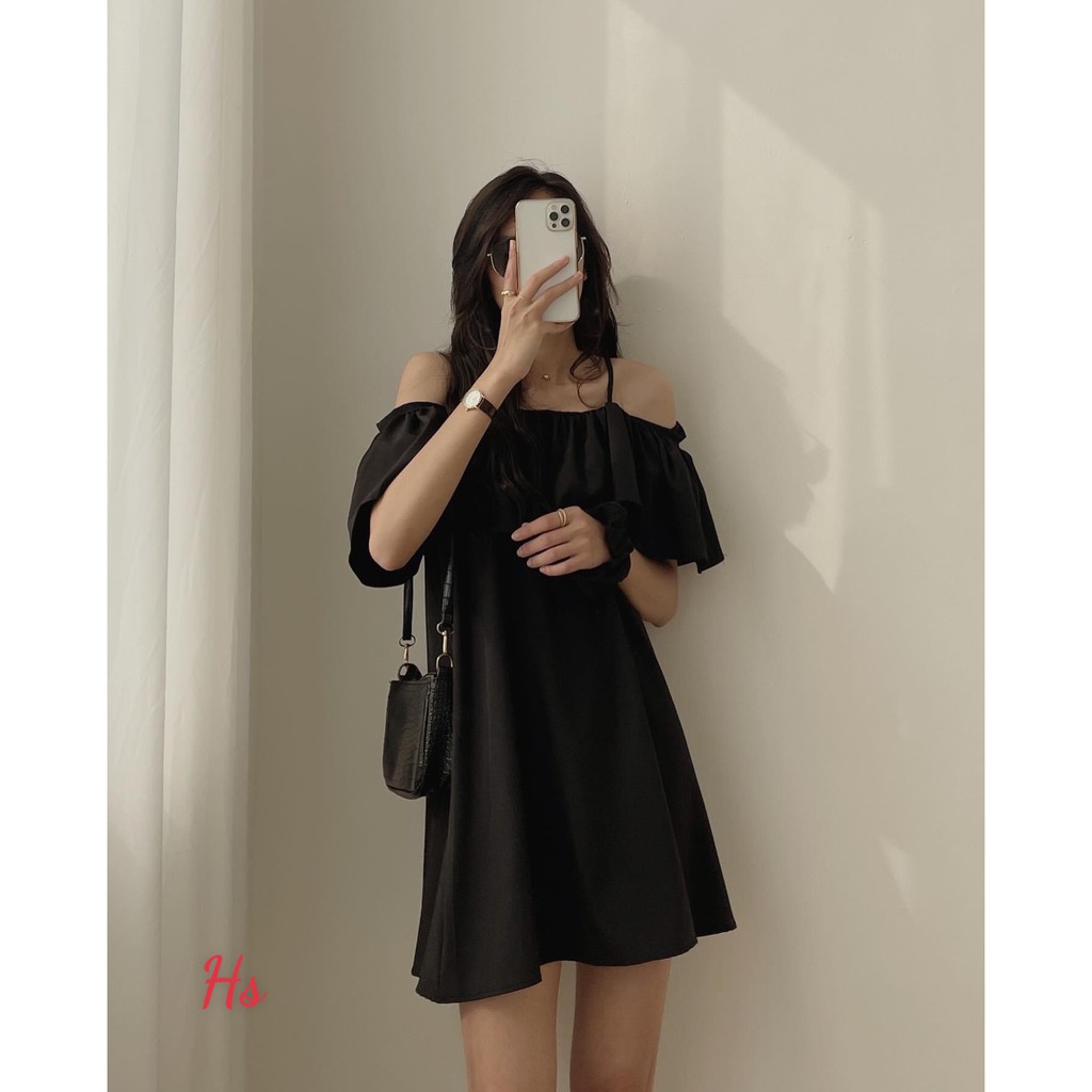 Váy 2 dây🍉Đầm 2 Dây Trễ Vai Ngực Bèo 🍉 Váy 2s Nữ Chất Voan Dáng Lỡ 3 Màu siêu xinh, sang chảnh cách điệu mặc đi chơi