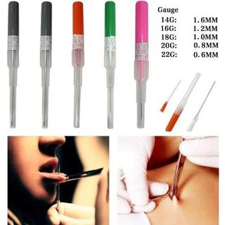 Kim xỏ khuyên dùng 1 lần 14G / 16G / 18g / 20g, kim luồn