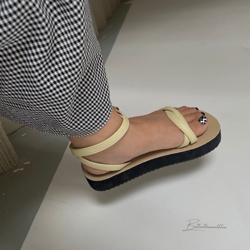 Giày sandals quai xoắn mảnh đế bằng 3cm