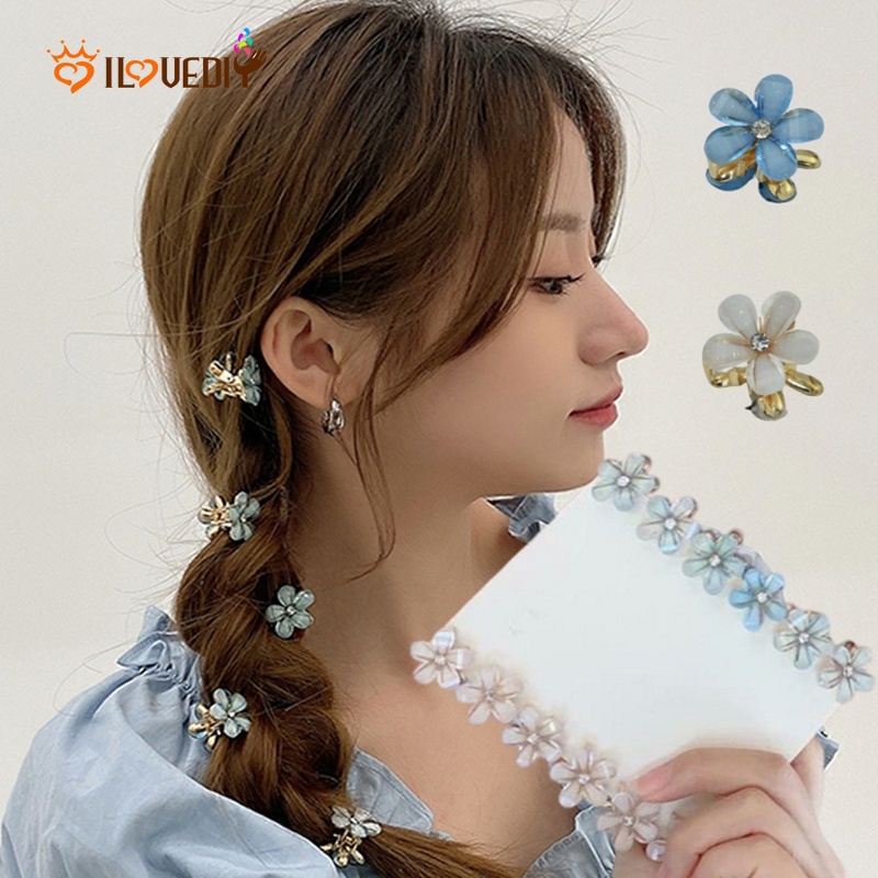 Kẹp Tóc Hình Bông Hoa Đính Đá Pha Lê Thanh Lịch Dành Cho Nữ