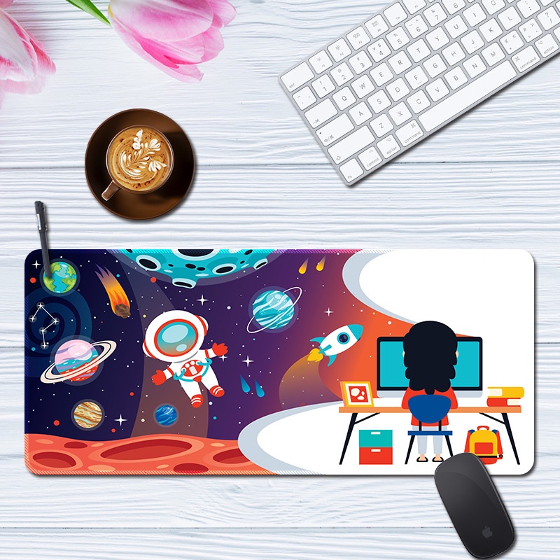 Tấm Lót Chuột Phi Hành Gia Size 60CM * 30CM Nhiều Mẫu Hoạt Hình Dễ Thương