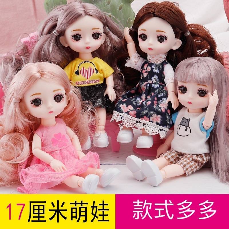 Bộ Búp Bê Barbie 3d Mắt Và 13 Khớp Nối Dài 17cm