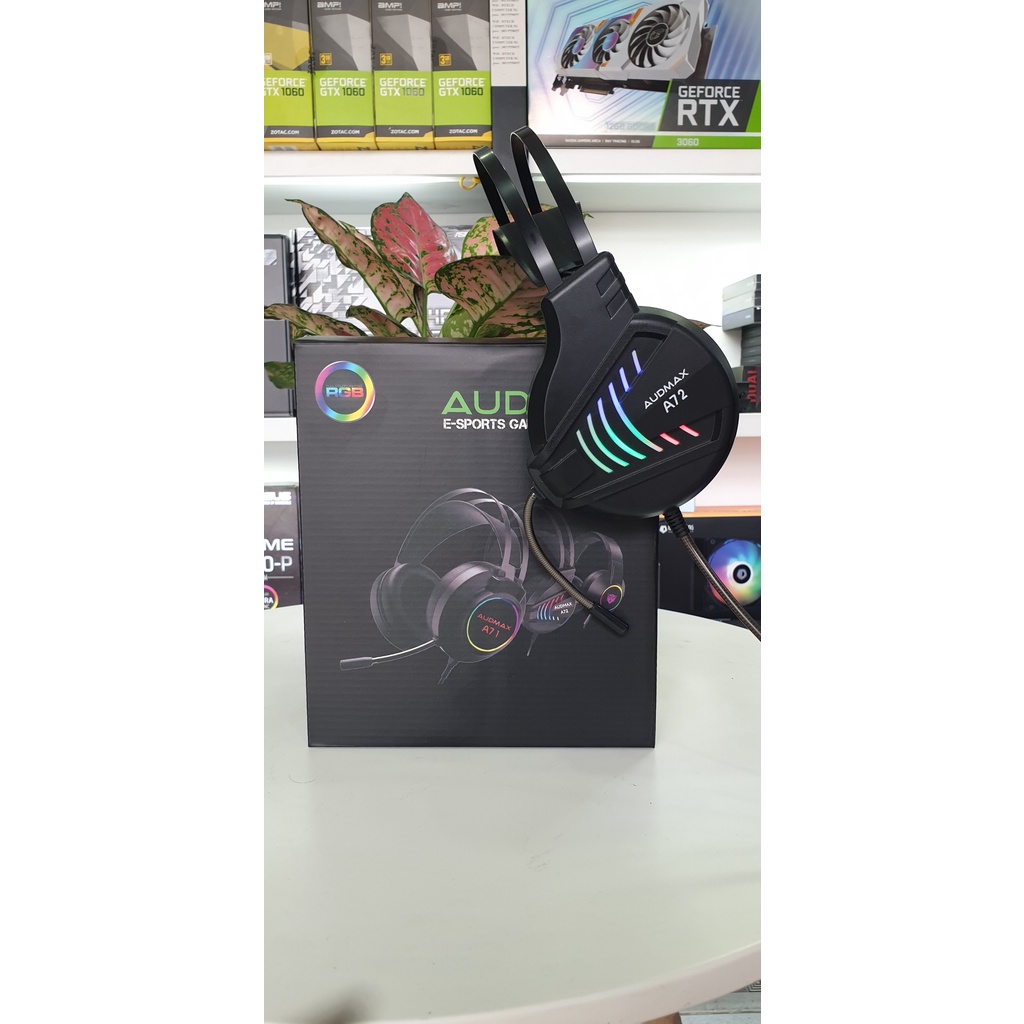 Tai nghe headphone AUDMAX A72 chuyên game 7.1 USB led RGB mới