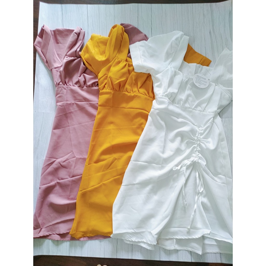 [Đủ size 40-71kg] Váy nữ - Freeship - Đầm Hồng, vàng trắng cổ vuông xòe đuôi cá sang trọng dự tiệc, dạo phố (big size)